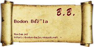 Bodon Béla névjegykártya