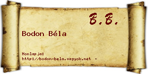 Bodon Béla névjegykártya