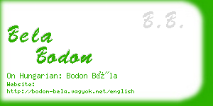 bela bodon business card